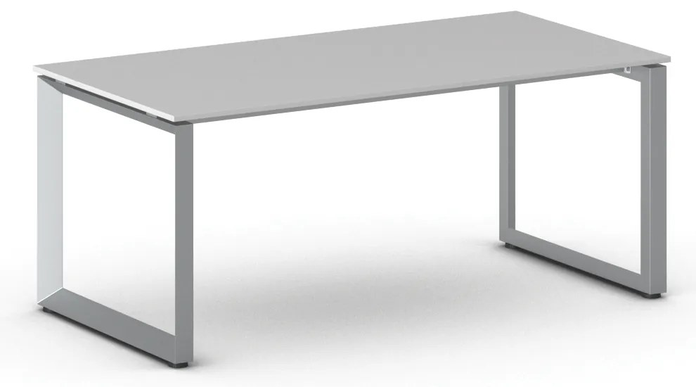 Kancelársky stôl PRIMO INSPIRE, 180x90 cm, sivostrieborná podnož, sivá