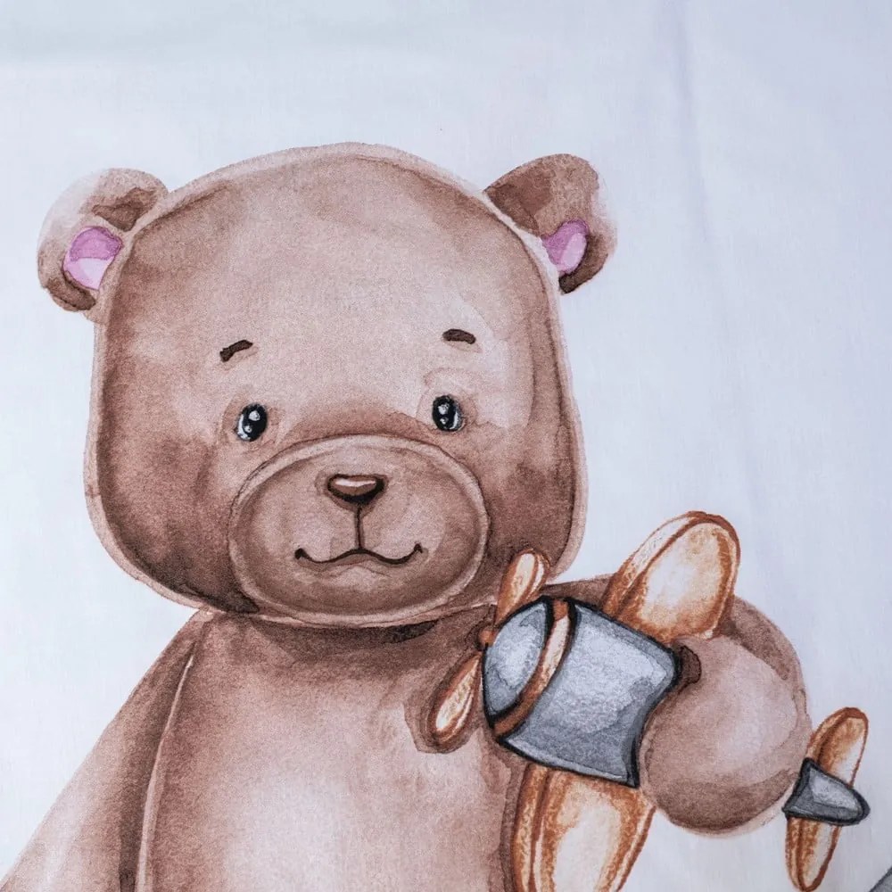 Bavlnené detské obliečky do postieľky 100x135 cm Medvedík "Plane" – Jerry Fabrics