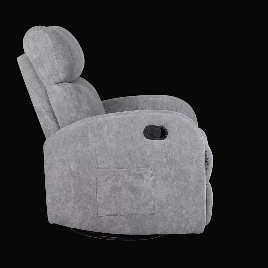 LuxuryForm DESIGN Televízne kreslo BRUNO otočné, hojdacie s polohovaním - šedé