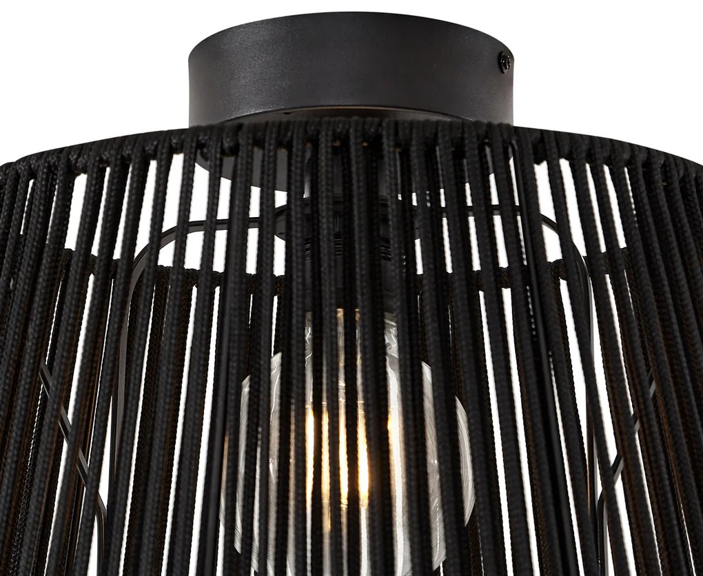 Japandi vonkajšie stropné svietidlo s čiernym lanom IP54 - Jayla