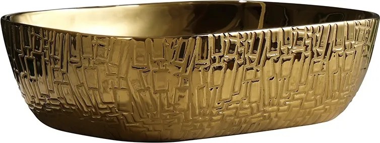 BPS-koupelny Keramické umývadlo na dosku HYD-MO-GL-455 45,5x32,5 cm, zlaté