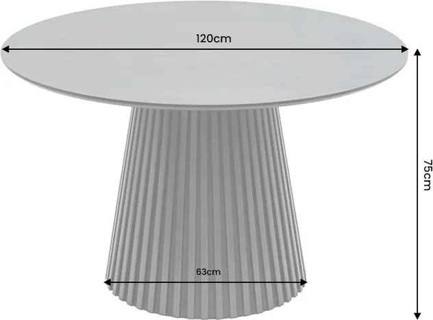 Dizajnový okrúhly jedálenský stôl Wadeline 120 cm čierny