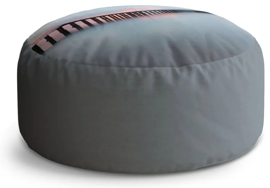 Taburet Circle mólo s červánkami, sivá