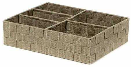 Organizér na bielizeň a doplky Compactor TEX - 5-dielny, 32 x 25 x 8 cm, Taupe sivo-béžový)