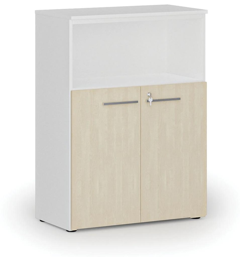 Kombinovaná kancelárska skriňa PRIMO WHITE, 1087 x 800 x 420 mm, biela/grafit