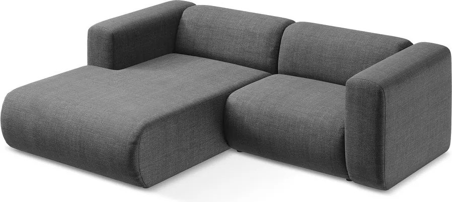 Sivá rohová pohovka (ľavý roh/s leňoškou) Ekahi – Makamii