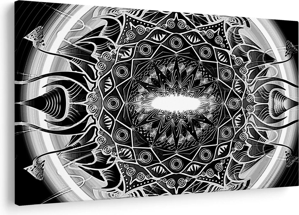 Obraz čiernobielych ornamentov (90x60 cm)