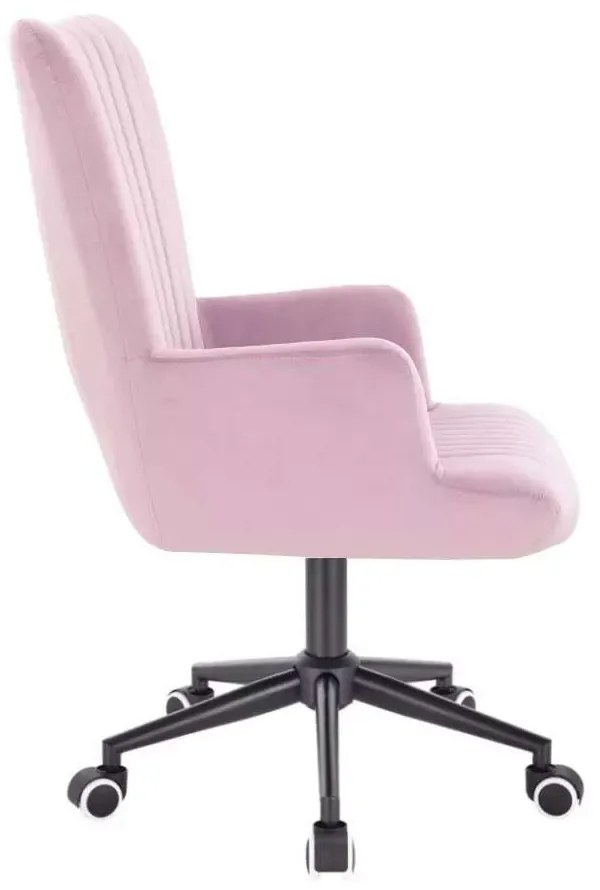 LuxuryForm DESIGN Kreslo AMADEO VELUR na čiernej podstave s kolieskami - levanduľa