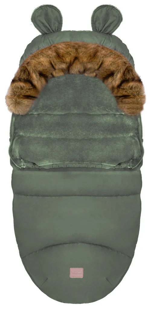 Dekorstudio Detský fusak s kožušinou Teddy PRO tmavo zelený
