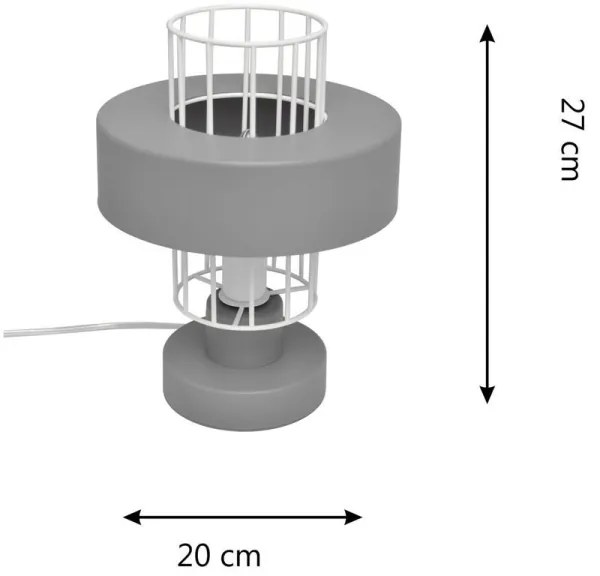 Stolná lampa VOLTA 1xE27/15W/230V šedá