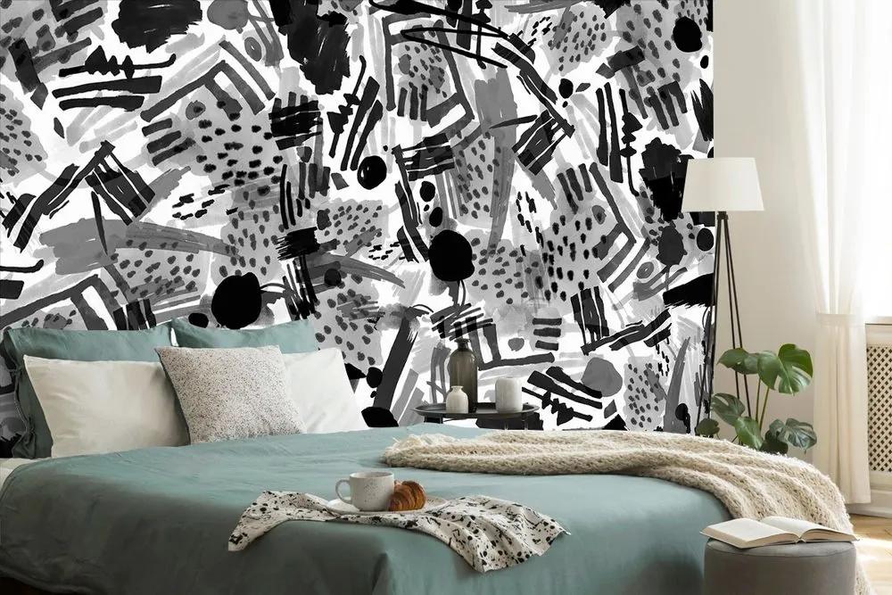 Tapeta čiernobiela pop art abstrakcia - 375x250