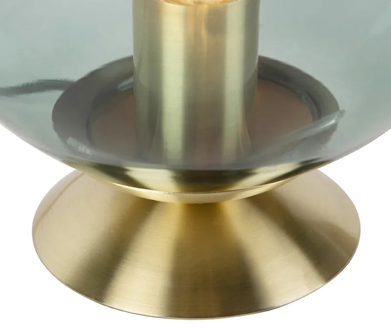 Stolná lampa v štýle Art Deco mosadz so zeleným sklom - Pallon