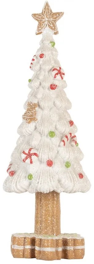Biely cukrový stromček s perníkovou hviezdou - Ø 12*33 cm