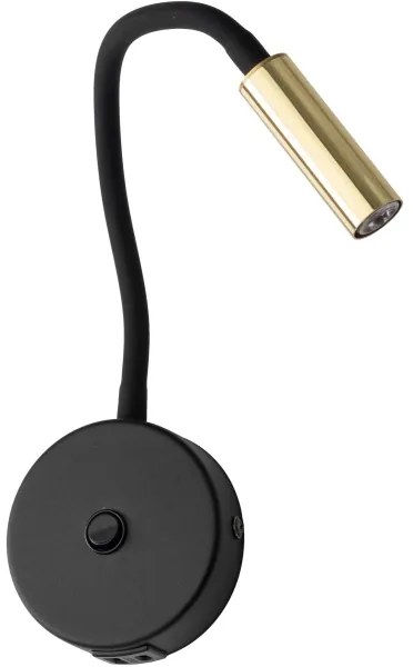 LED Nástenná lampa s USB portem LAGOS 1xG9/3W/5V čierna/zlatá