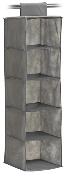 Zeller Present Závesný organizér do skrine, 5 políc, sivý NON-W