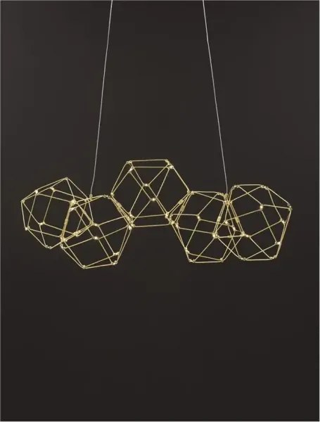 LED luster Nebula 84 zlatá