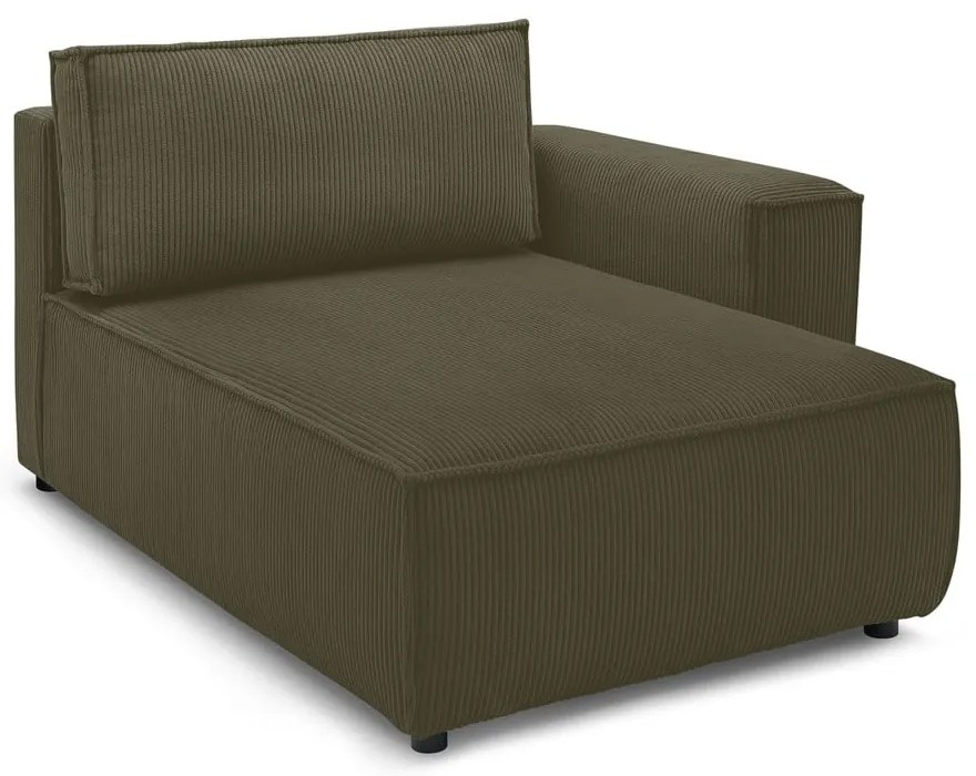 Svetlozelený menčestrový modul pohovky (pravý roh) Nihad modular – Bobochic Paris