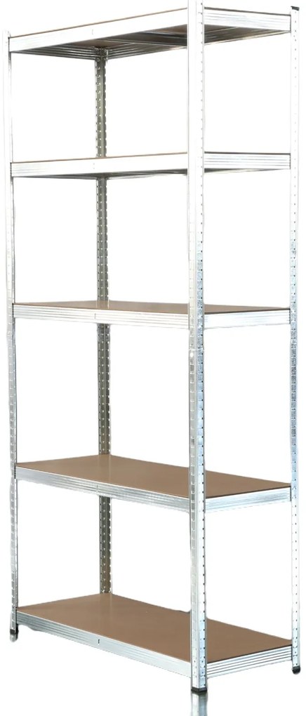 Kovový regál BestBerg BBMS-30 / 120 x 180 x 45 cm / 5 políc / strieborná/hnedá