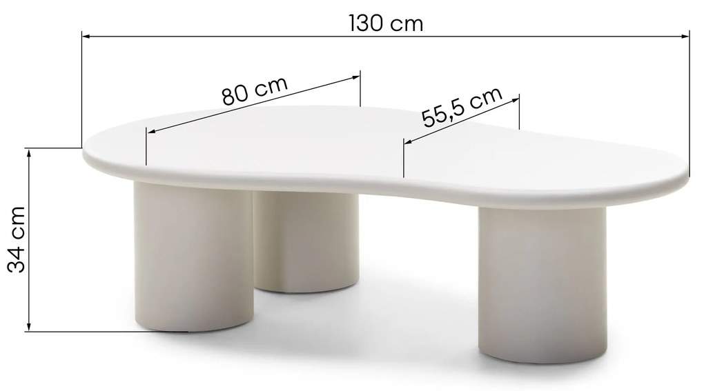 Konferenčný stolík Sucre šedobéžový