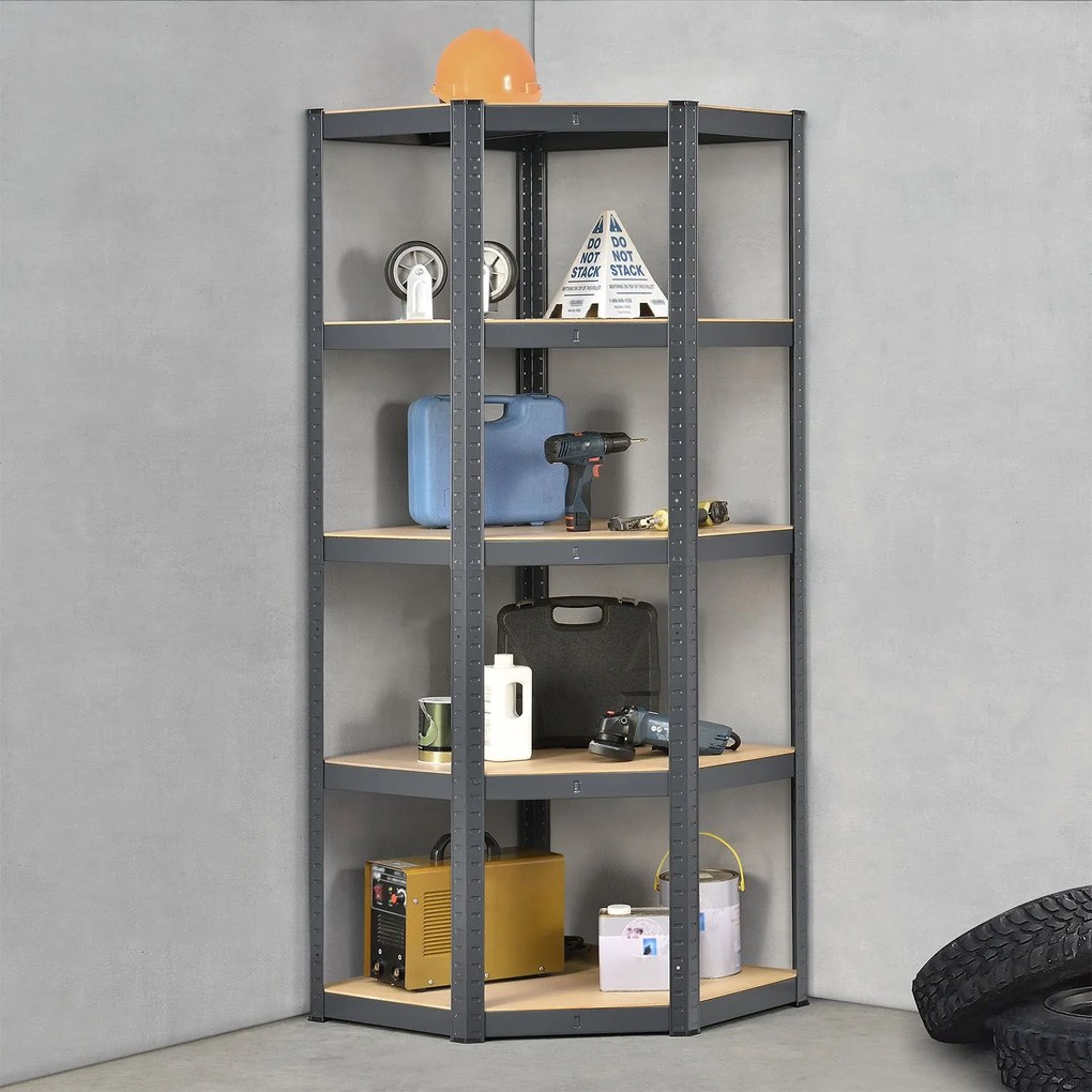 InternetovaZahrada - Rohový regál Basic 180 x 70 cm - šedý
