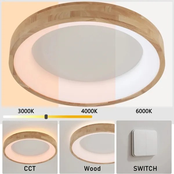 Brilagi-LED Stropné svietidlo FALCON WOOD LED/40W/230V 3000/4000/6000K 60 cm drevo