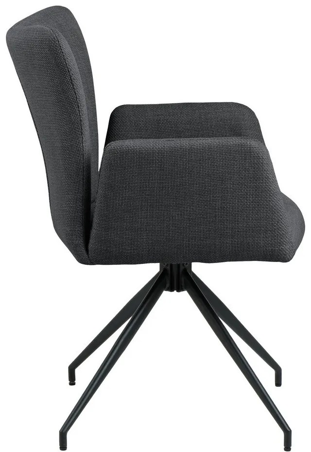 Tmavosivé čalúnené jedálenské kreslá v súprave s podrúčkami 2 ks Laura – Actona