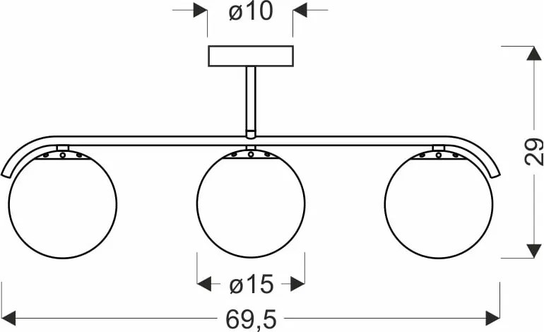 Stropné svietidlo so skleneným tienidlom v bielo-zlatej farbe 15x69 cm Amadeo – Candellux Lighting