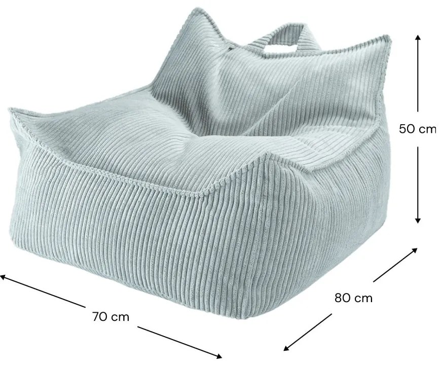 Menčestrový detský sedací vak v mentolovej farbe Chair – Wigiwama