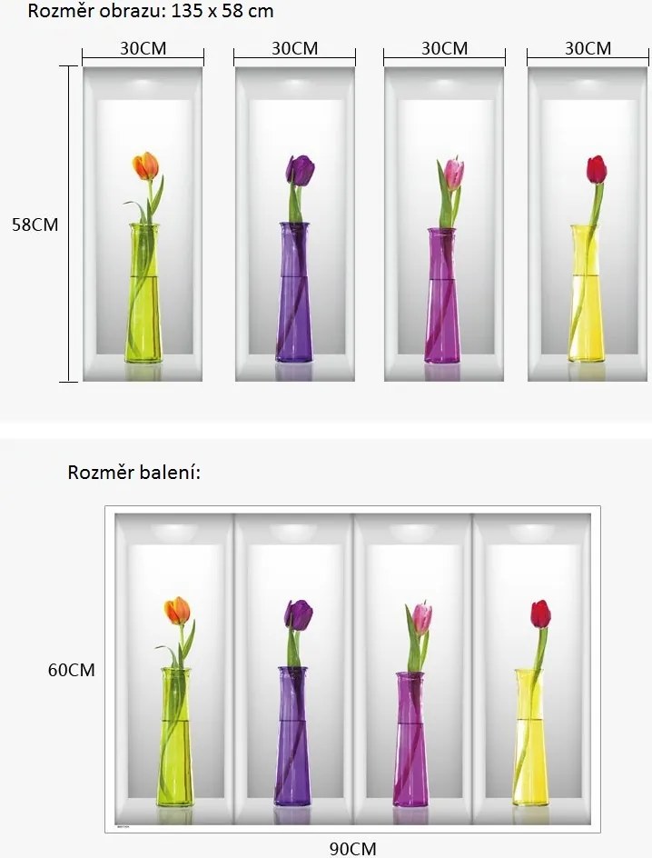Veselá Stena Samolepka Tulipány vo váze