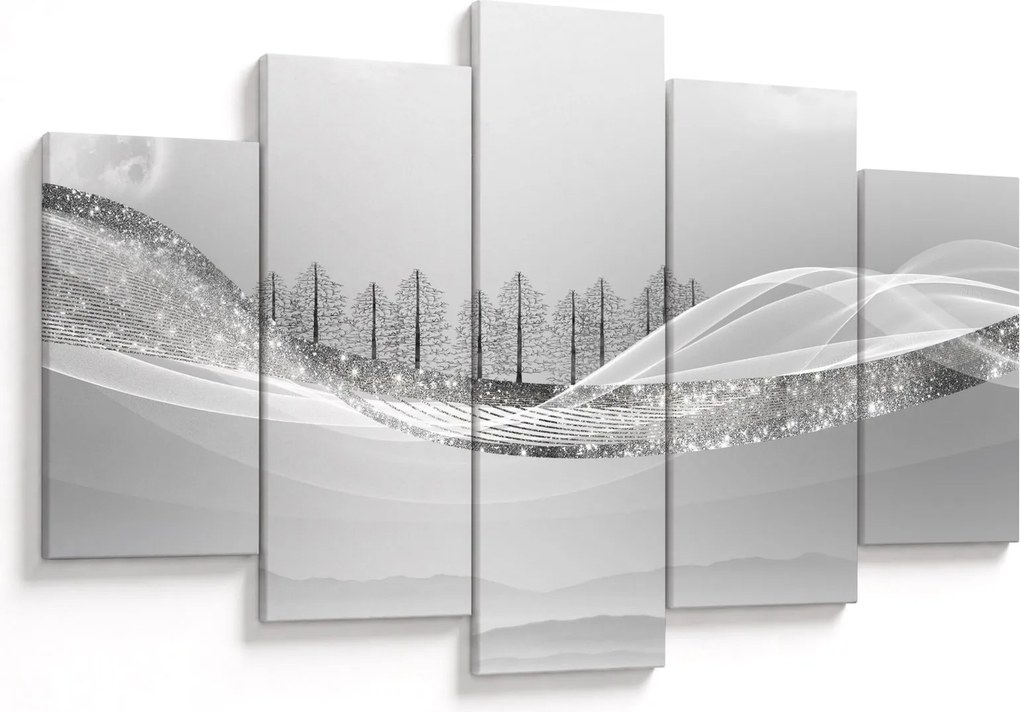 Obraz - Strieborná krajina (150x105 cm)