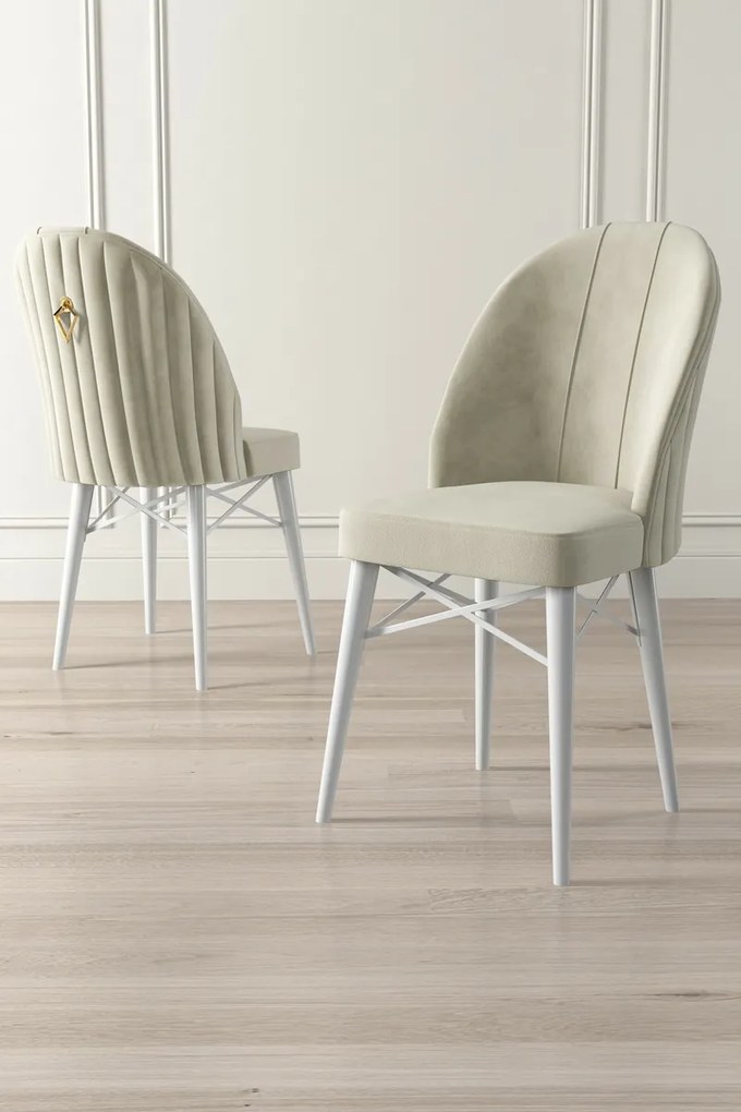 Sada jedálenských stoličiek Ritim Cream and White,4 ks