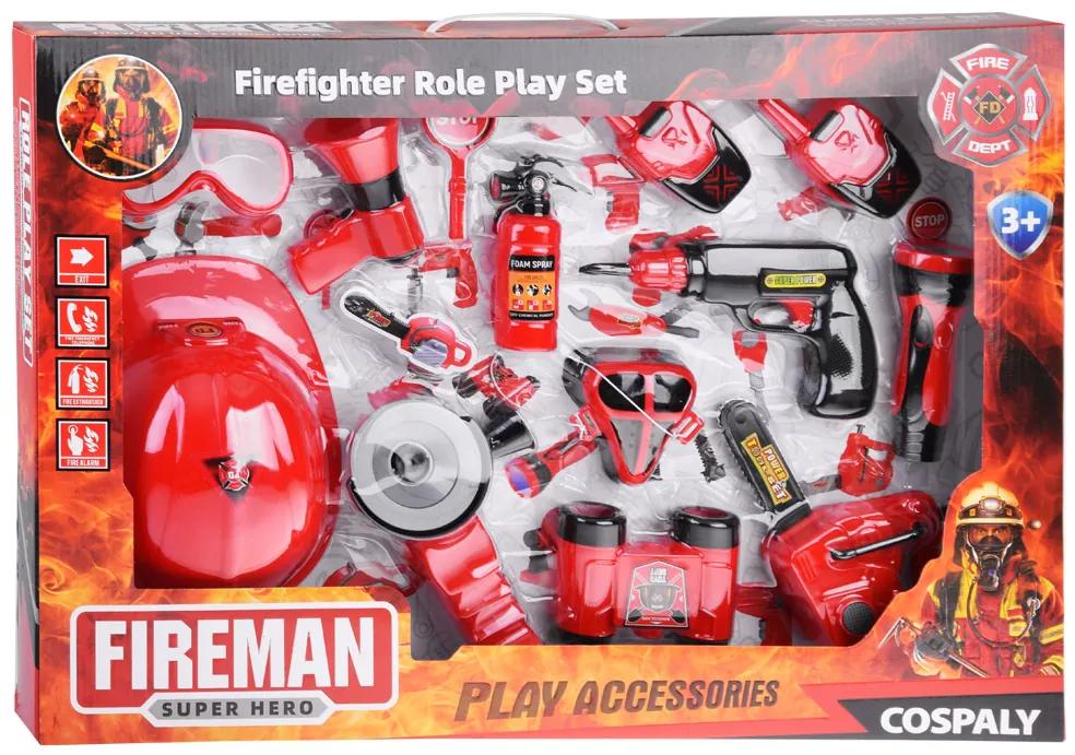 Veľký hasičský set 13 prvkov Inlea4Fun FIREMAN