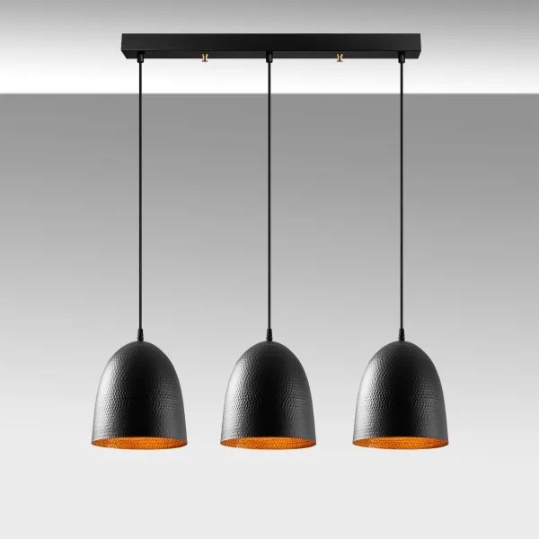 Luster na lanku TATTOO 3xE27/40W/230V čierny