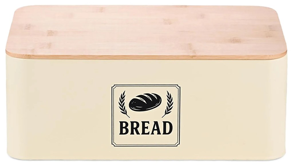 Chlebník s bambusovým viečkom RD51569, béžová