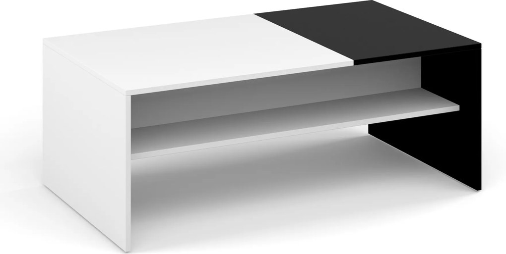 MONAKO konferenčný stolík, biela/čierna