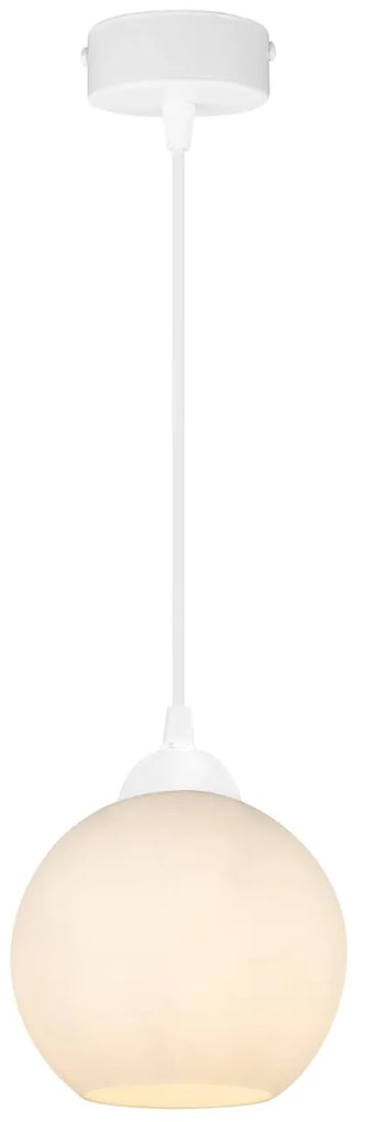 Závesné svietidlo ELIZA, 1x biele sklenené tienidlo (výber z 2 farieb konštrukcie)