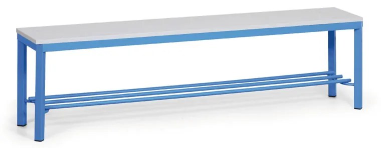 Šatníková lavica s botníkom, sedák - lamino, dĺžka 1500 mm, modrá
