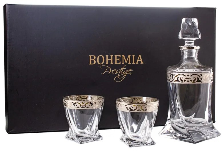 BOHEMIA PRESTIGE QUADRO BAROKO PLATINUM WHISKY SADA 1+6 KS