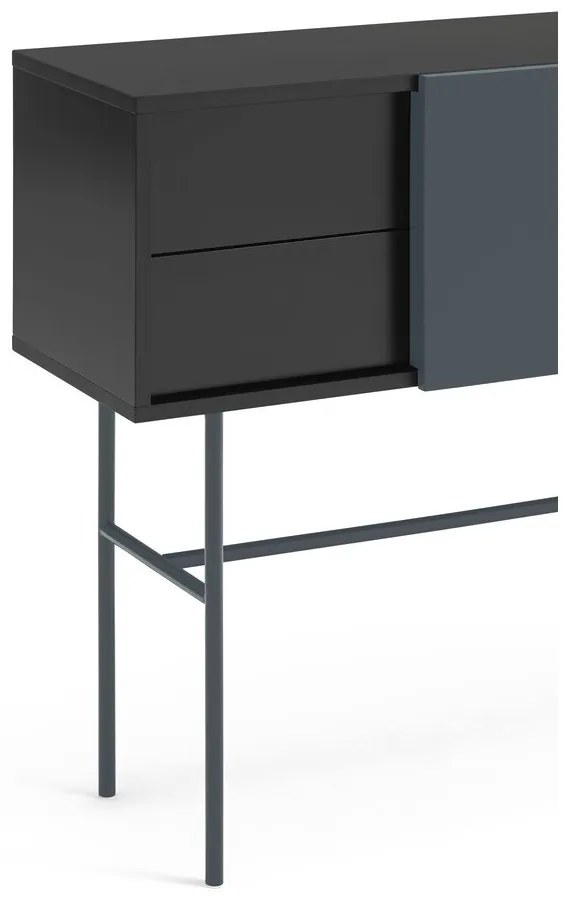 Čierno-antracitový konzolový stolík 35x110 cm Nube – Teulat