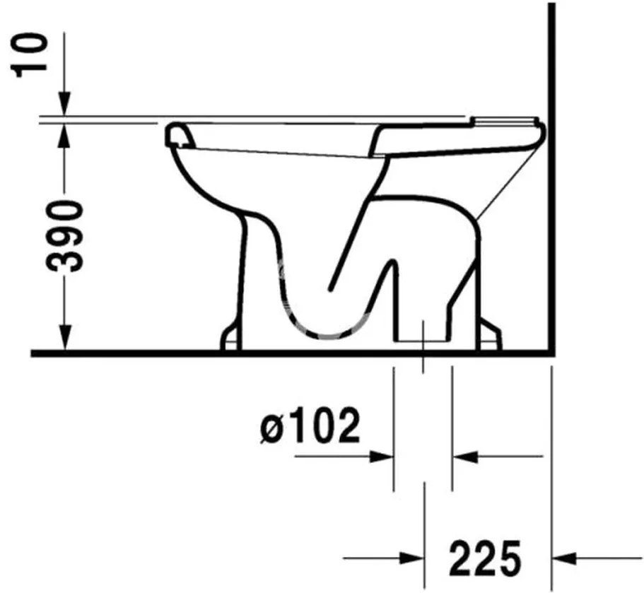 Duravit 1930 - WC kombi misa, spodný odpad, biela 0227010000