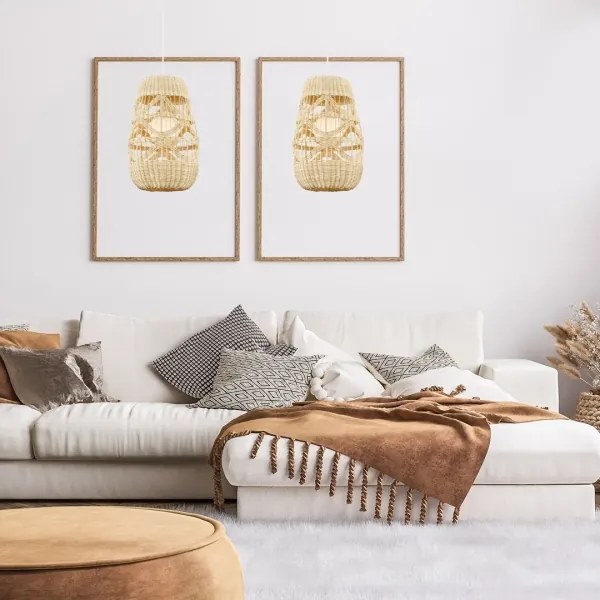 Luster na lanku ARONA 1xG9/9W/230V pr. 25 cm ratan