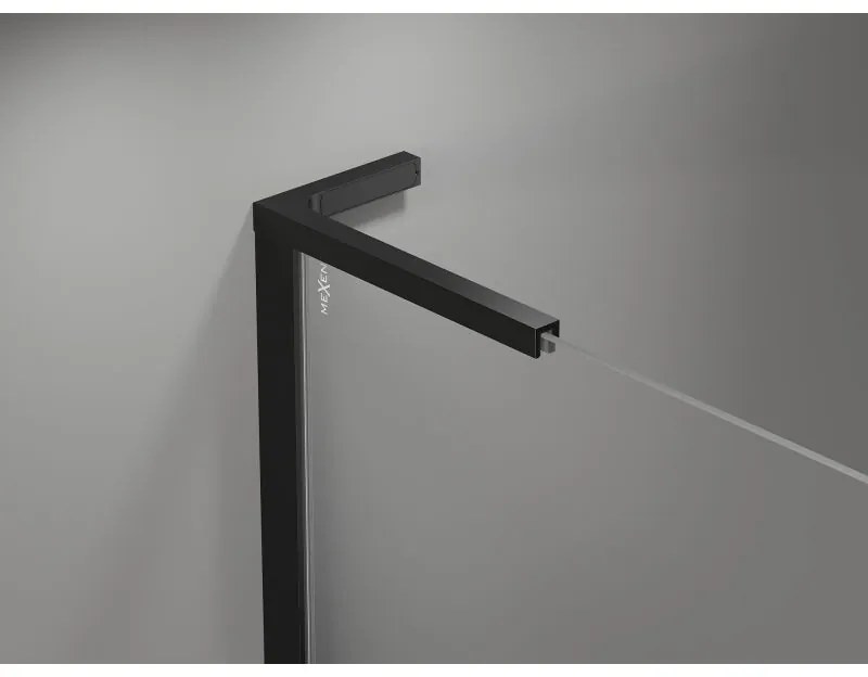 Mexen, Mexen Mist L Duo výklopný sprchový kút 120 x 110 cm, čierny rám - 8A4L-120L-110P-70-70