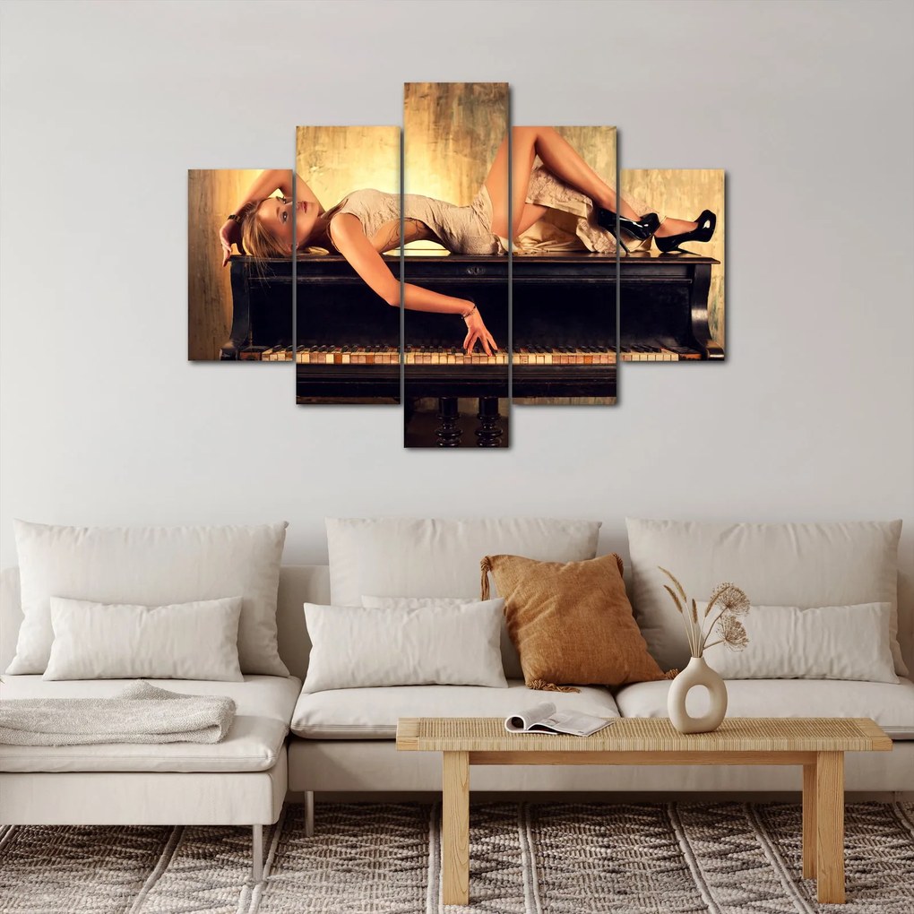 Obraz - Žena na klavíri (150x105 cm)