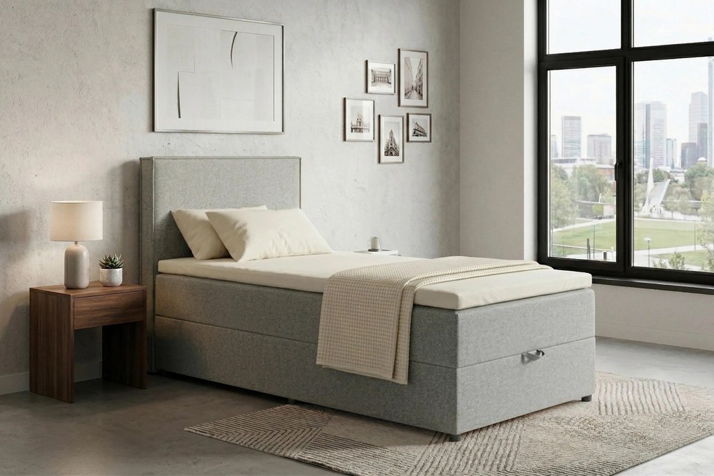 XXXLutz AMERICKÁ POSTEĽ, 100/200 cm, sivá MID.YOU - Online Only spálne - 000044003605