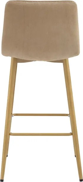 Barová stolička ARCETO zamatová, hnedá / hnedá