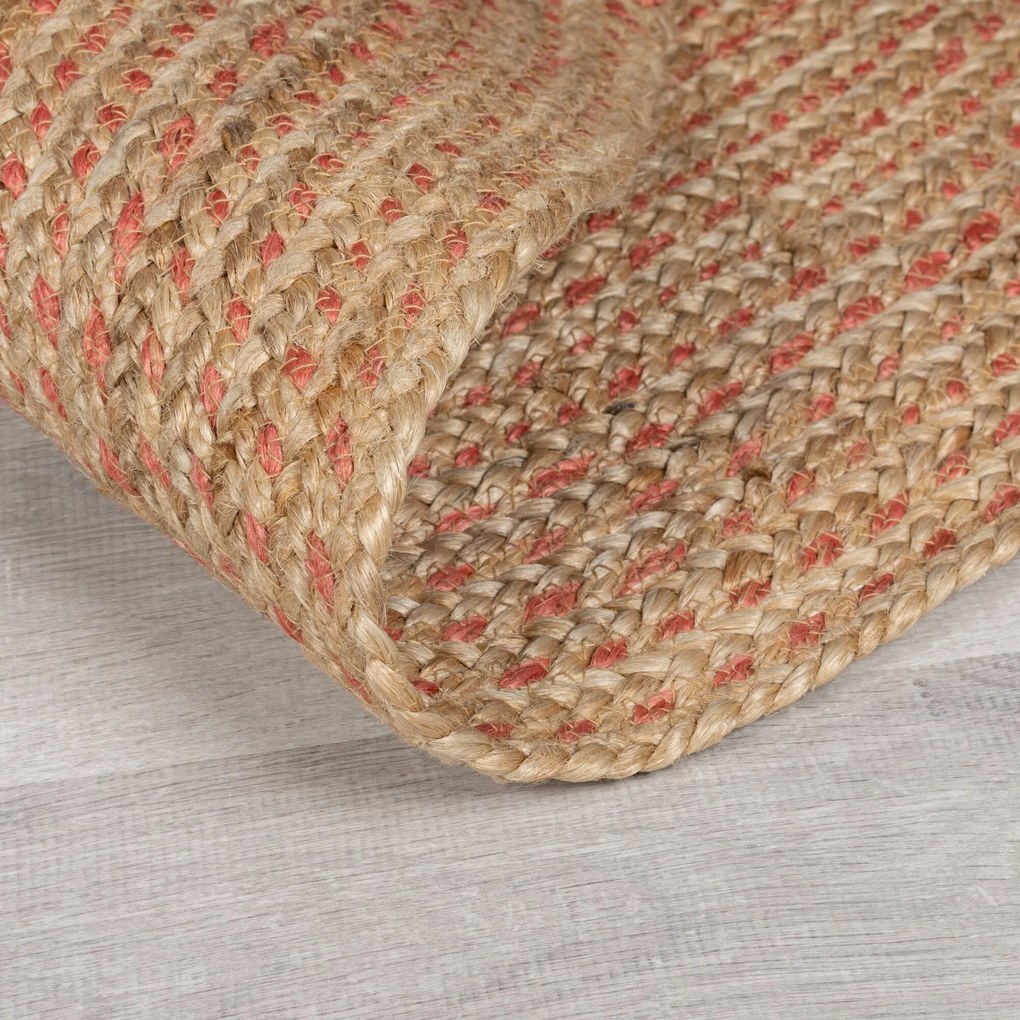 Flair Rugs, Kusový koberec Capri Jute Natural/Coral kruh, 180x180 (priemer) kruh, béžová, chodba / predsieň