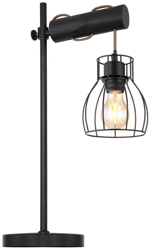 GLOBO Stolná škandinávska lampa MINA, 1xE27, 40W, čierna