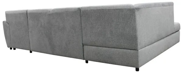 Rozkladacia rohová sedacia súprava SERPA v tvare U, ľavá, sivá, s úložným priestorom