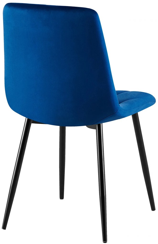Jedálenská stolička Clairton zamat - tmavomodrá