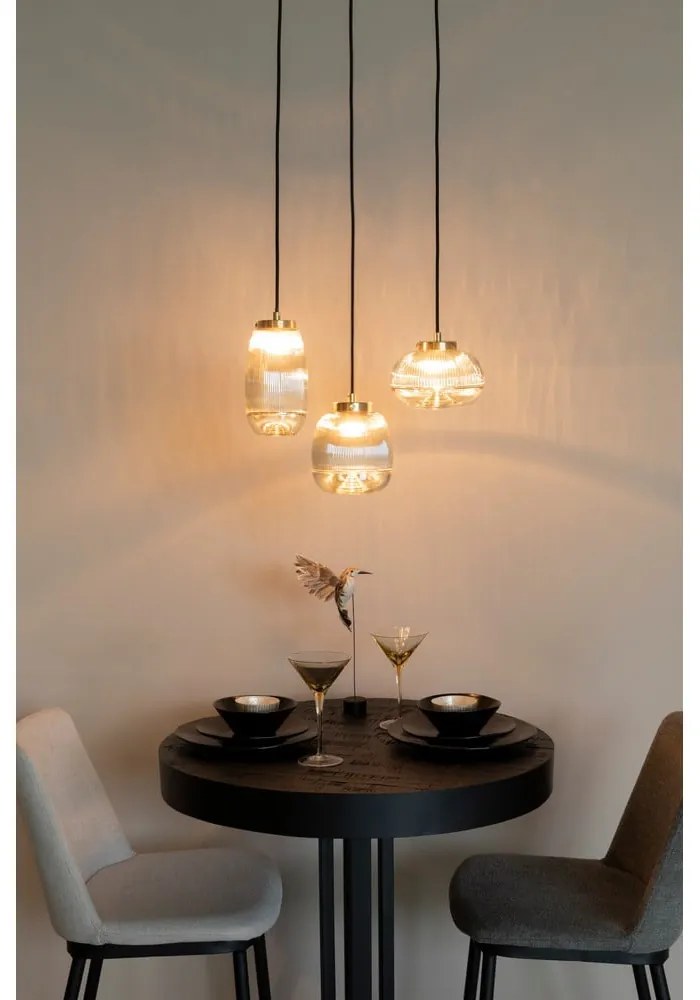 Závesné svietidlo v zlatej farbe so skleneným tienidlom ø 12 cm Robin - White Label